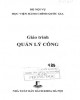 Giáo trình Quản lý công: Phần 1